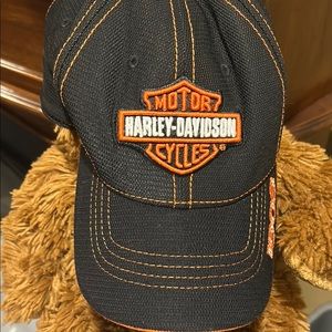 Harley-Davidson Black and Orange Cap EUC